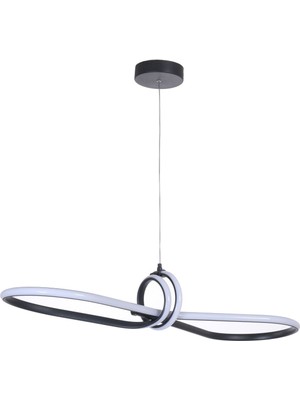 Papyon Modern Tasarım Yatak Odası - Salon - Mutfak Siyah Renk Beyaz Ledli LED Avize