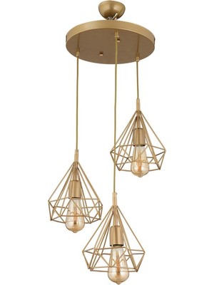 Bien 3lü Yuvarlak Eskitme Modern Sarkıt Mutfak Yatak Odası Salon Sarkıt Avize