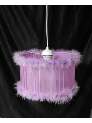 Beyaz Kırmızı Pembe Siyah Kız Erkek Çocuk Odası Tüylü Avize  Yatak Odası Avizesi Çap 30  cm