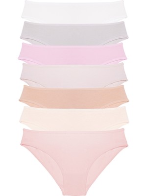 Kadın Külot 7 Li Paket Likralı Ekru