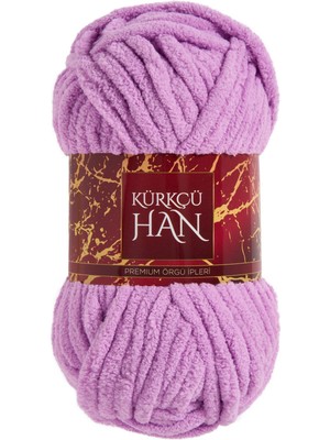 Kürkçü Han Lüks Kadife 100 gr 60M El Örgü İpi Lila