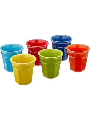 Y0TZ500 6 Espresso Bardağı, Porselen, Renkli, 23,5 x 14 x 7 Cm, 6 Adet