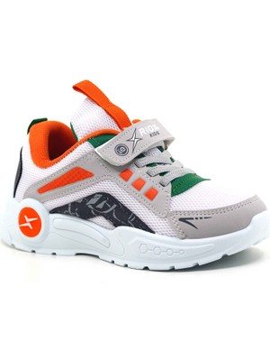 Tarzbu Çocuk Spor Ayakkabısı, Cırtlı, Beyaz-Turuncu-Yeşil, Hafif Mesh Tasarım TARZFOR2025