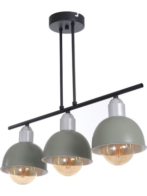 Elton Modern Tasarım Yatak Odası - Salon - Mutfak - Cafe Yeşil Renk 3 Lü Avize