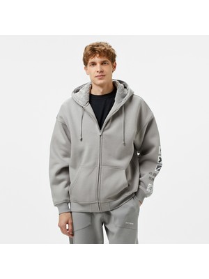Unıted4 Sherpa Full Zip Erkek Gri Sweatshirt