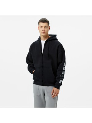 Unıted4 Sherpa Full Zip Erkek Siyah Sweatshirt