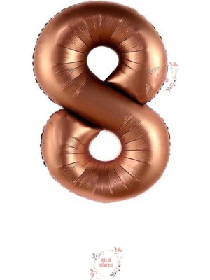 8 Yaş Kahverengi Rakam Folyo Balon