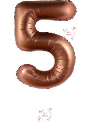 5 Yaş Kahverengi Rakam Folyo Balon
