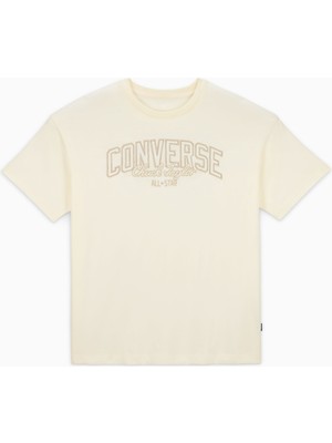 Converse Classic Kadın Baskılı Krem T-Shirt