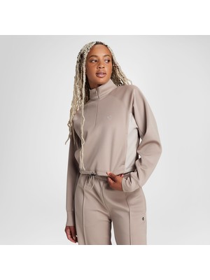 Converse Classic Yarım Fermuarlı Kadın Kahverengi Sweatshirt