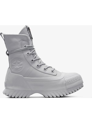 Converse Chuck Taylor All Star Lugged 2.0 cc Unisex Gri Deri Platform Bot Erkek Çocuk