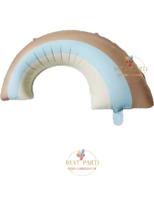 Retro Pembe Gökkuşağı Folyo Balon