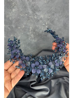 Nileda Kristal Boncuklu Gelin Kına Tacı Saç Aksesuarı