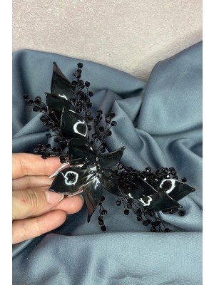 Siyah Sedefli Özün Taraklı Gelin Saç Aksesuarı