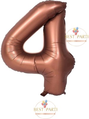 4 Yaş Kahverengi Rakam Folyo Balon