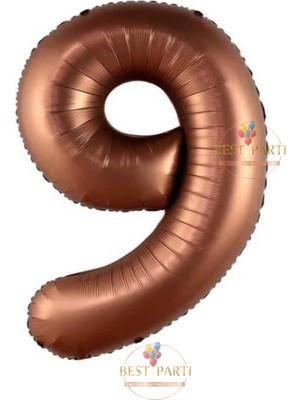 9 Yaş Kahverengi Rakam Folyo Balon