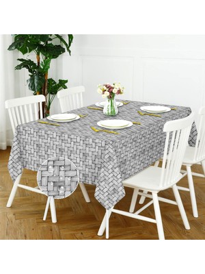 Monolisse Canvas Wicker Koyu Gri  Sıvı Geçirmez Leke Tutmaz Masa Örtüsü
