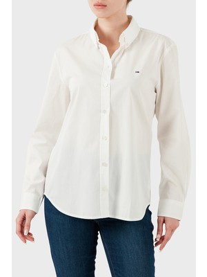 Tommy Jeans  Pamuk Regular Fit Düğmeli Yaka Gömlek Bayan Gömlek W0DW20290 Ybl
