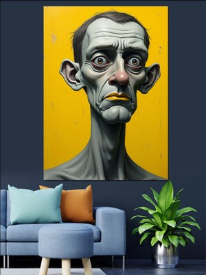 Soyut Insan Portresi Dekoratif Kanvas - Mdf Ahşap Tablo