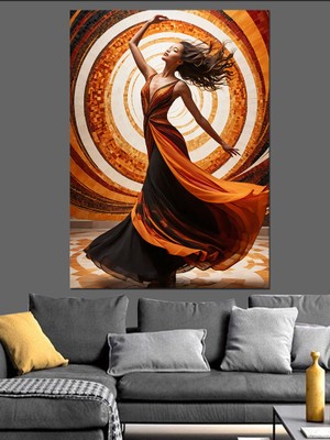 Güneşe Karşı Dönen Kadın Dekoratif Kanvas - Mdf Ahşap Tablo