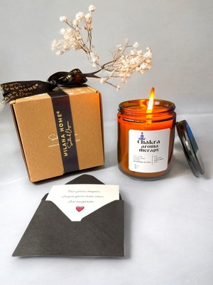 Amber Kokulu Meditasyon Mumu | Kök Çakra Dengeleyici | Yoga ve Nefes Seansları İçin | Doğal Soya Kavanoz Mum 170 gr - 6fl Oz