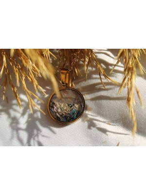 Çelik Labradorit Taşlı Kolye