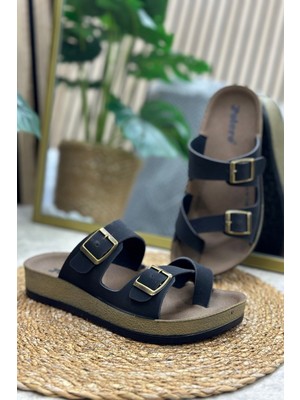 Imershoes Günlük Kadın Terlik Tek Parmak Arası Rahat Mantar Taban Tokalı Ayarlanabilir Sandalet 147 - 34162