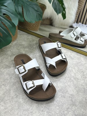 Imershoes Günlük Kadın Terlik Tek Parmak Arası Rahat Mantar Taban Tokalı Ayarlanabilir Sandalet 147 - 34162