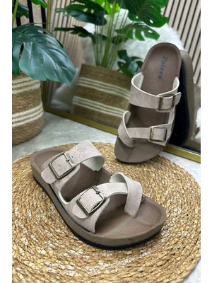 Imershoes Günlük Kadın Terlik Tek Parmak Arası Rahat Mantar Taban Tokalı Ayarlanabilir Sandalet 147 - 34162