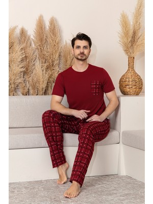 Nisanca Yazlık Kısa Kol %100 Pamuk Erkek Pijama Takımı - Babalar Günü Özel Seri