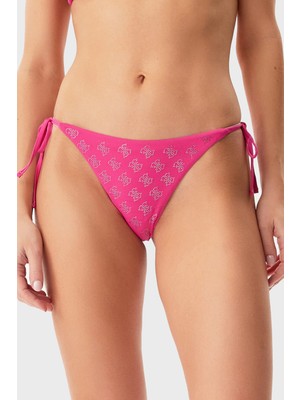 Guess 4g Rhinestone Taşlı Logolu Bağlamalı Bikini Altı E5GO11MC040 Bayan Bikini Altı E5GO11 MC040 G4D6