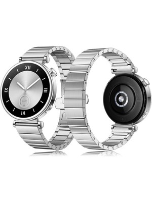 Sneezy Huawei Watch Gt5 41MM Ile Uyumlu Renk Detaylı 18MM Paslanmaz Çelik Metal Kordon Kayış