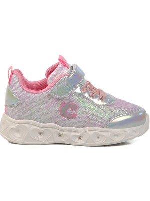 Cool Gümüş Cırtlı Işıklı Kız Çocuk Spor Ayakkabı Yuki P