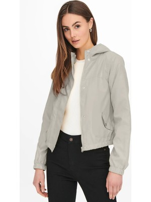 Jdy Kadın Jdyhazen Kapüşonlu Bel ve Kolları Lastikli Mevsimlik Ceket 15236012 Taş