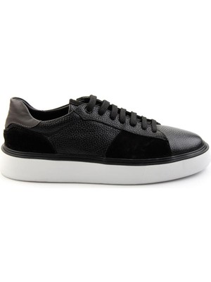 Bambi Siyah Leather Erkek Sneaker E01087114540