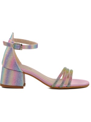 Ayakmod Pembe Taş İşlemeli Kız Çocuk Sandalet 254 Ry 6504 F