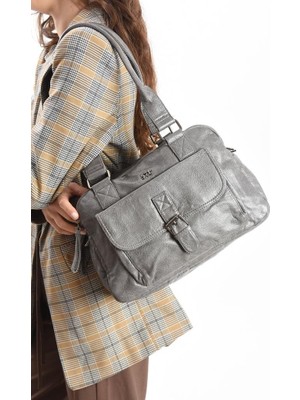 Vegan Deri Kadın Omuz Çantası 3 Ana Bölme Çapraz Askılı Postacı Kol Çantası 30*25 cm Suni Deri