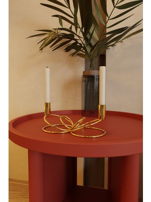 Şimal Modern Ikili Gold Şamdan - Paslanmaz Metal Mumluk, Ev & Ofis Dekoru Için Estetik Tasarım