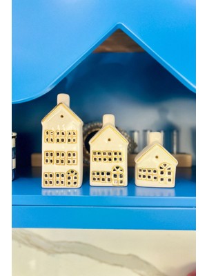 3lu Seramik Ev Mumluklar, House Mumluk Seti. Ev Obje.