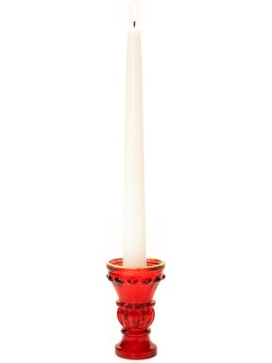 Kırmızı Kristal Şamdan Mumluk (Tekli)