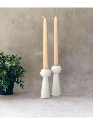 Beyaz Bubble 2'li Şamdan-Mumluk