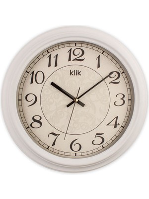 Alfa - Beyaz Çerçeve Yuvarlak Duvar Saati
