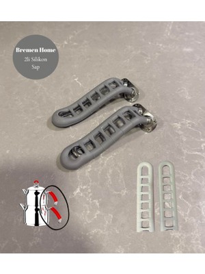 2li Silikon Sap Çelik Saplı Çaydanlıklar Için Tutacak (Gri 12CM)