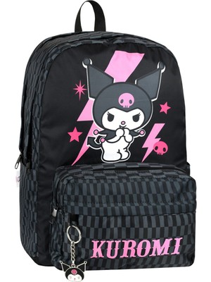 Kuromi Lisanslı Ilkokul Çantası Ortopedik, Çok Gözlü ve Su Geçirmez Tasarım