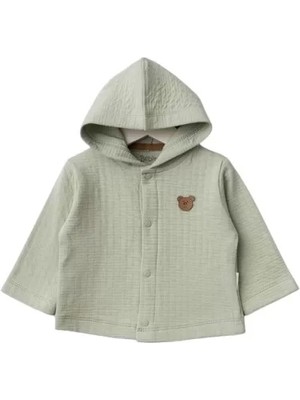 Kapüşonlu Bebek Hırka  Mint