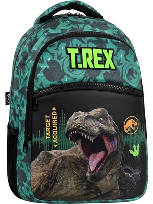 T-Rex Lisanslı Ilkokul Çantası Ortopedik, Çok Gözlü ve Su Geçirmez Tasarım