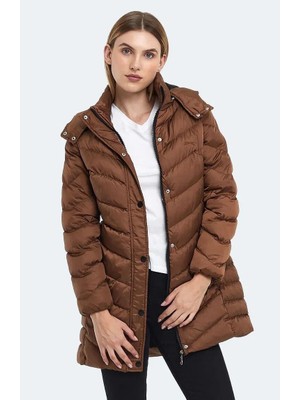 Slazenger Gwen In Kadın Puffer Uzun Şişme Mont Taba V2
