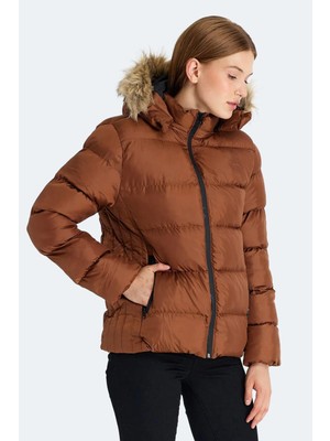 Slazenger Guest Kadın Puffer Şişme Mont Taba V3