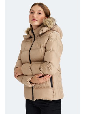 Slazenger Guest Kadın Puffer Şişme Mont Vizon V3