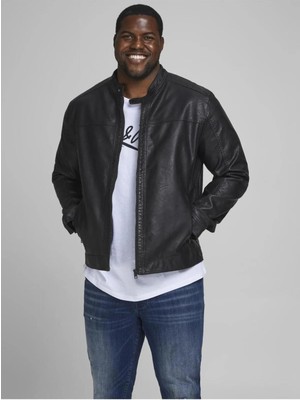 Jack & Jones Jjwarner Erkek Pu Deri Mont Siyah 12182461 V9